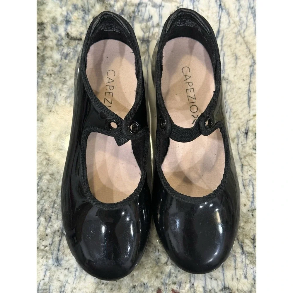 Capezio Jr. Tyette Tap Shoe N625C Child's‎ Size 12M Patent Leather No Laces